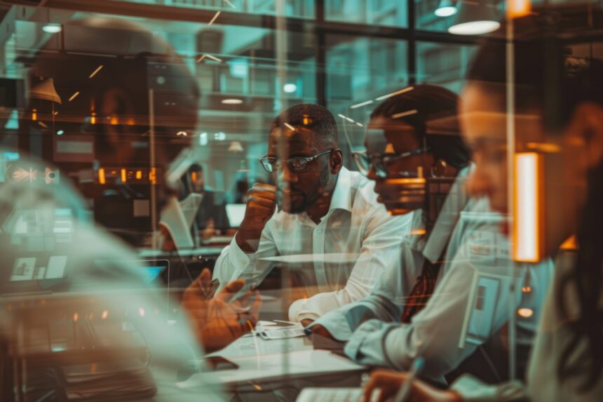 multicultural-team-professionals-collaborating-project-glassenclosed-office-pod-their-shared-vision-2-scaled Insurance and the Future of Work in Financial Services