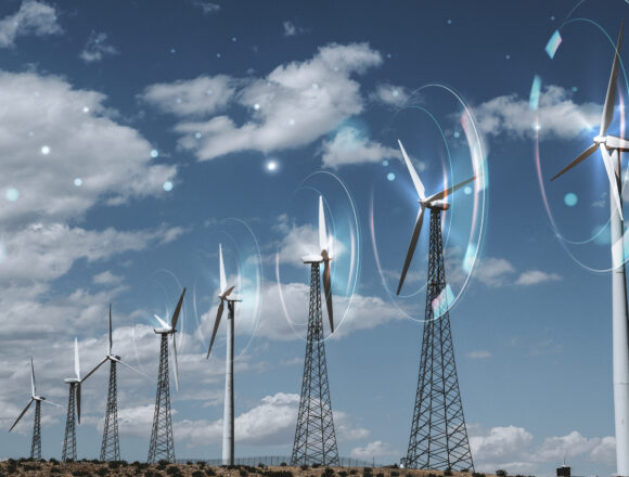 Wind energy with wind turbines background Powering Skills for South Africa’s Energy and Water Future